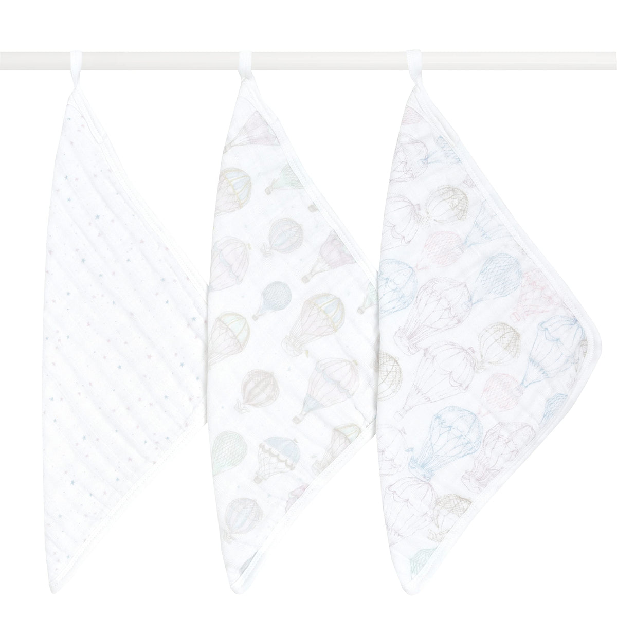 aden + anais Organic Washcloth 3-pack closeup of soft muslin texture for gentle skin contact