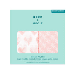 aden + anais Piece of My Heart swaddle in use illustrates gentle wrap for newborn comfort