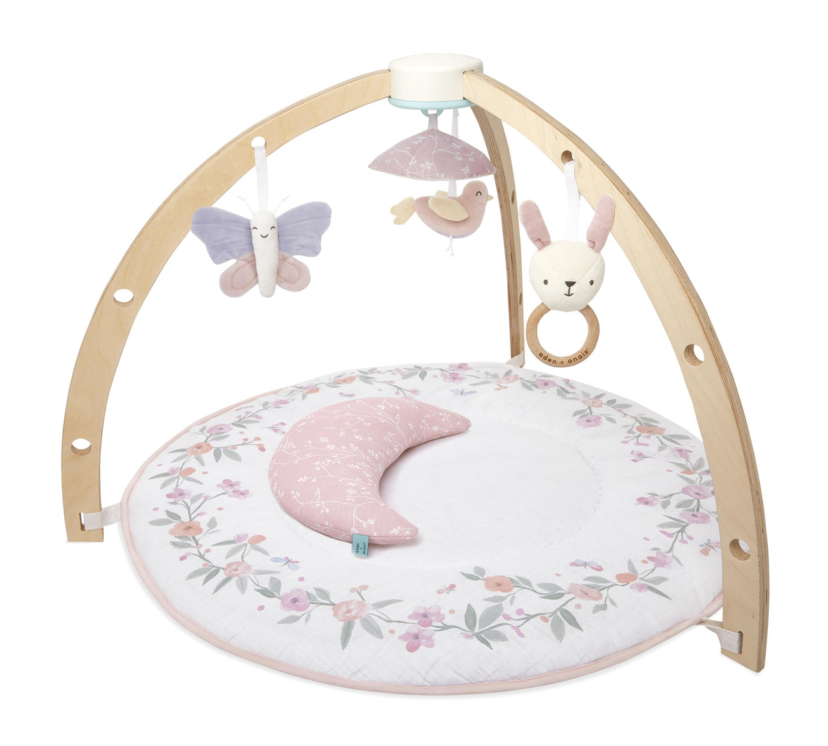 aden-anais play and discover arches provide safe tummy time and visual stimulation.