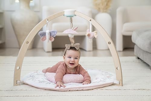 aden-anais muslin mat provides soft, breathable surface for comfy play.