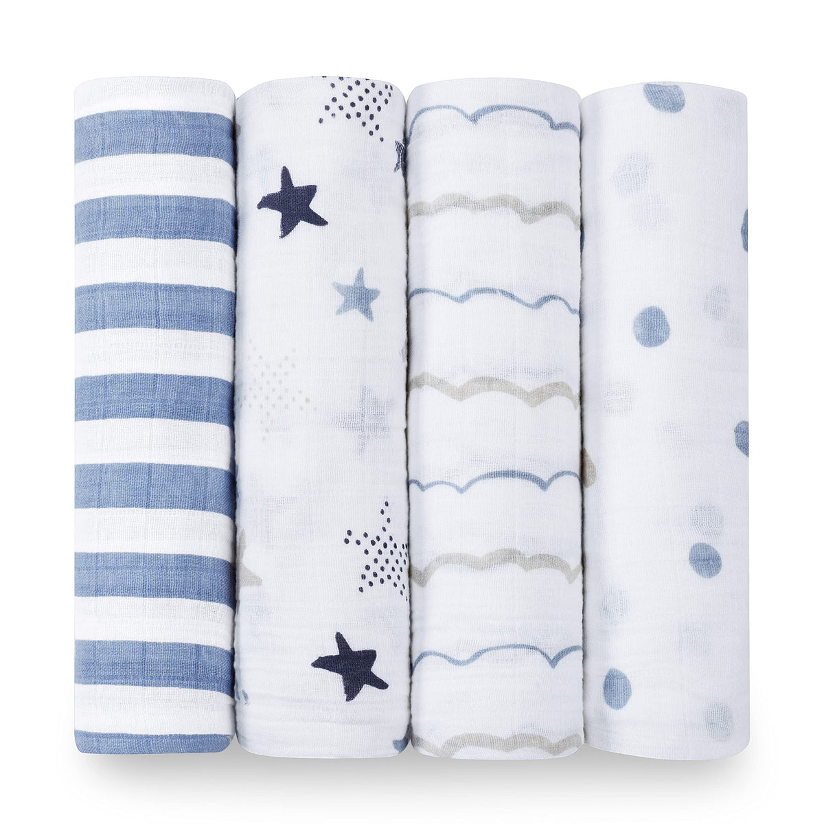 aden + anais Rock Star swaddle blanket folded for breathable night comfort