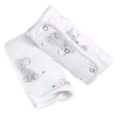 aden + anais safari babes elephant strap cover 2-pack keeps baby's neck cushioned on car rides