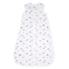 aden + anais Safari Dreams sleeping bag front view for safe, breathable sleep