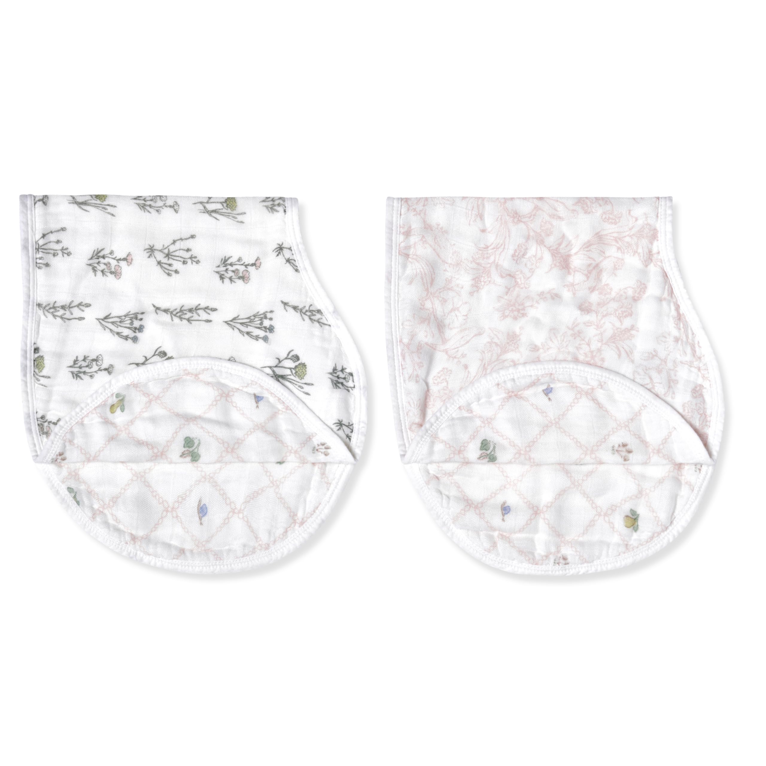aden + anais Silky Soft Burpy Bib front view full coverage for mess-free meals