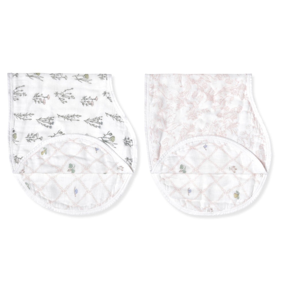 aden + anais Silky Soft Burpy Bib front view full coverage for mess-free meals