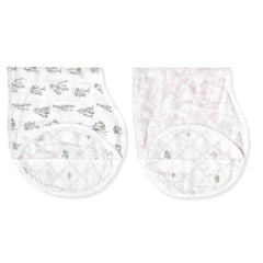 aden + anais Silky Soft Burpy Bib front view full coverage for mess-free meals