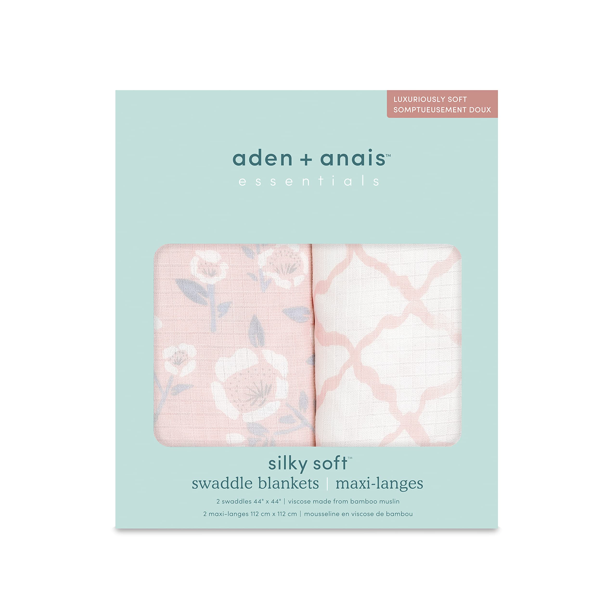 aden + anais Silky Soft Swaddle Blanket shown as a stroller cover for sun protection.