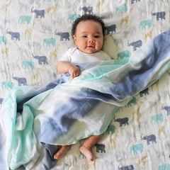 aden + anais Silky Soft Swaddle doubles as a burp cloth, gentle and absorbent