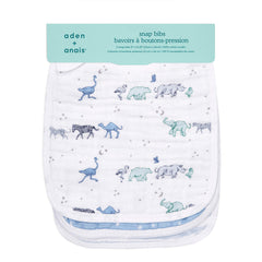 aden + anais three-layer muslin bib in action absorbing drool and spills.