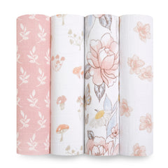 aden + anais Earthly swaddle blanket close-up shows soft muslin for breathable comfort.