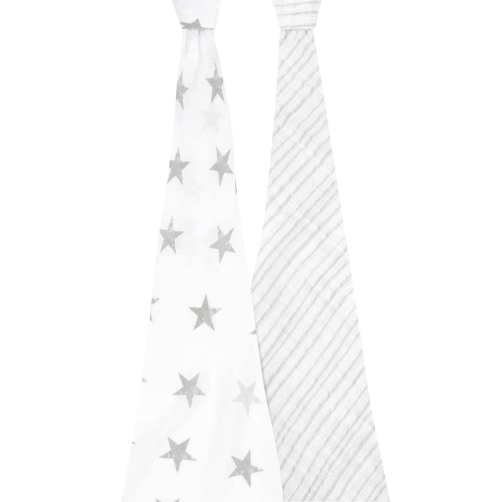 aden + anais dusty swaddle blanket laid flat shows soft breathable fabric for easy sleep transitions