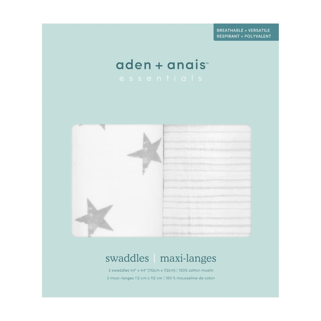 aden + anais swaddle blanket in dusty tone folded beside a stroller demonstrates versatile day-to-day use