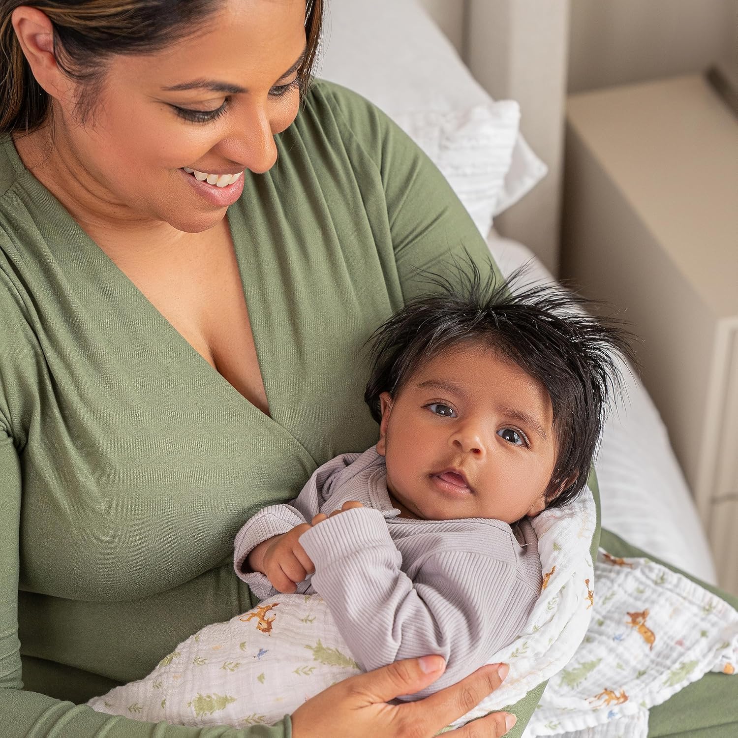 aden + anais swaddle as a receiving blanket for quick cleanups during outings