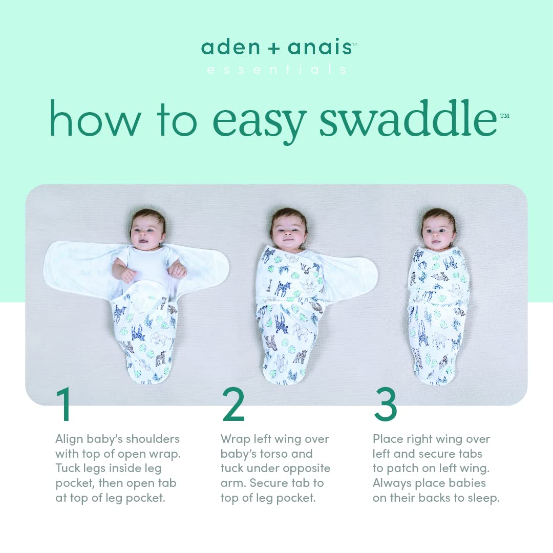 aden + anais Velboa Wrap blue Scandinavian Sky adjustable fasteners for a snug fit