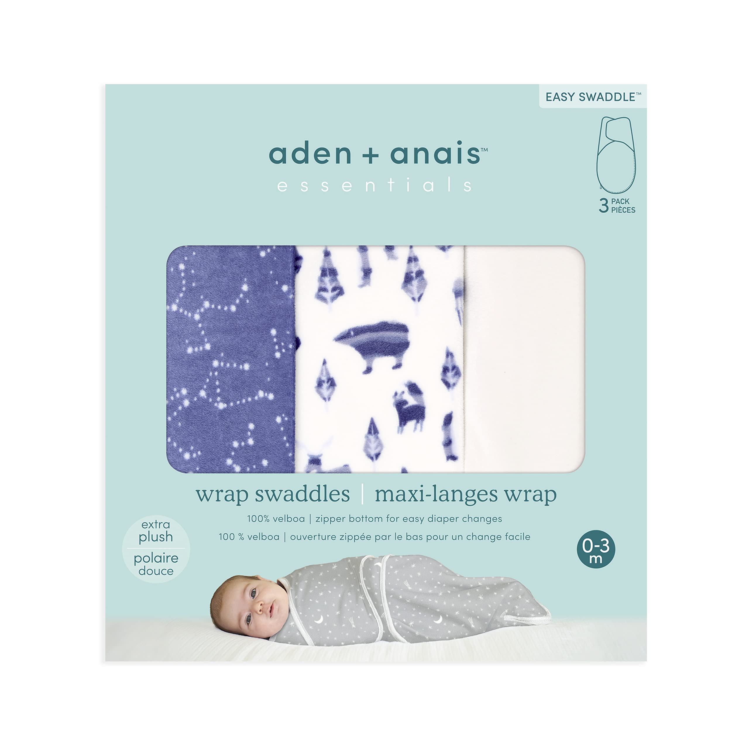 aden + anais Velboa Wrap blue Scandinavian Sky hip healthy design supports natural leg movement