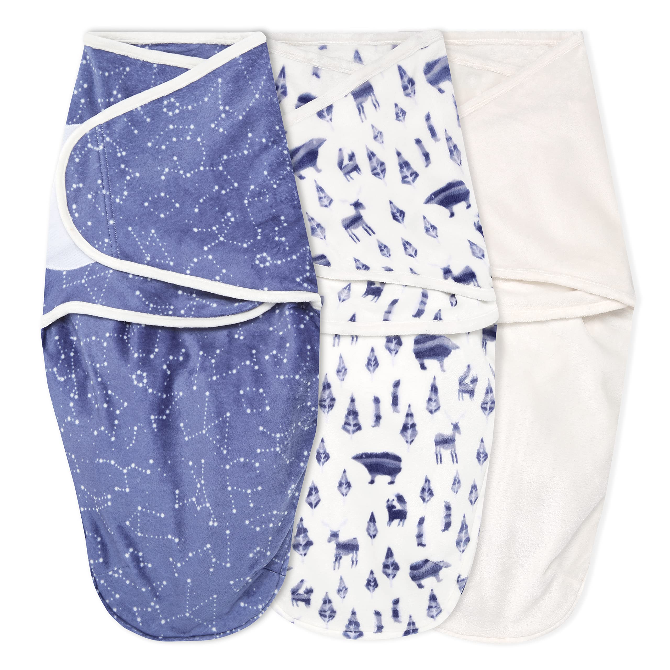 aden + anais Velboa Wrap blue Scandinavian Sky open swaddle for cozy newborn sleep