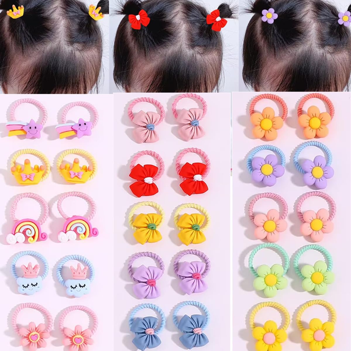 ADIASEN toddler hair ties with bows secure cute ponytails for everyday wear.