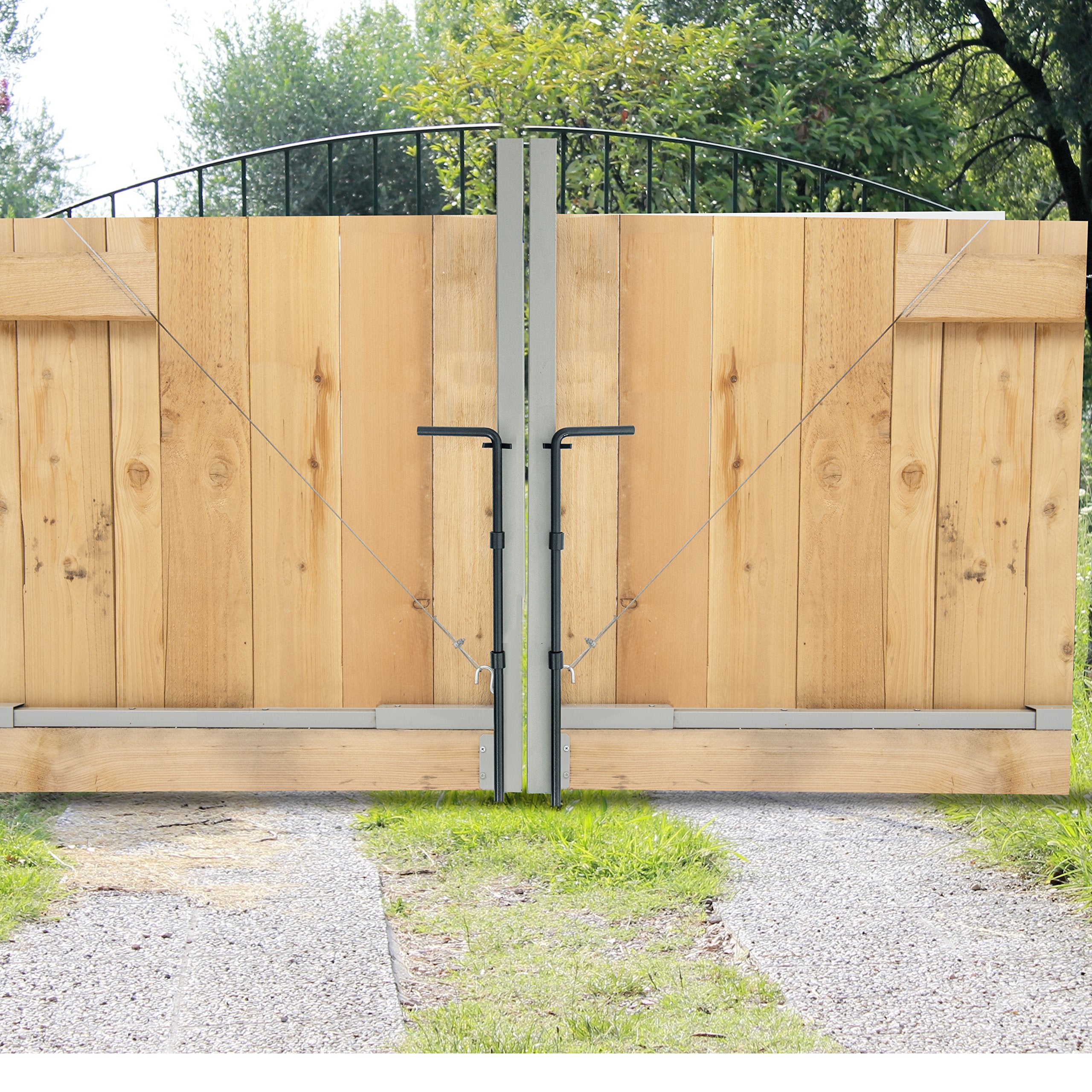 Adjust-A-Gate universal bracket on a gate frame enables versatile installations