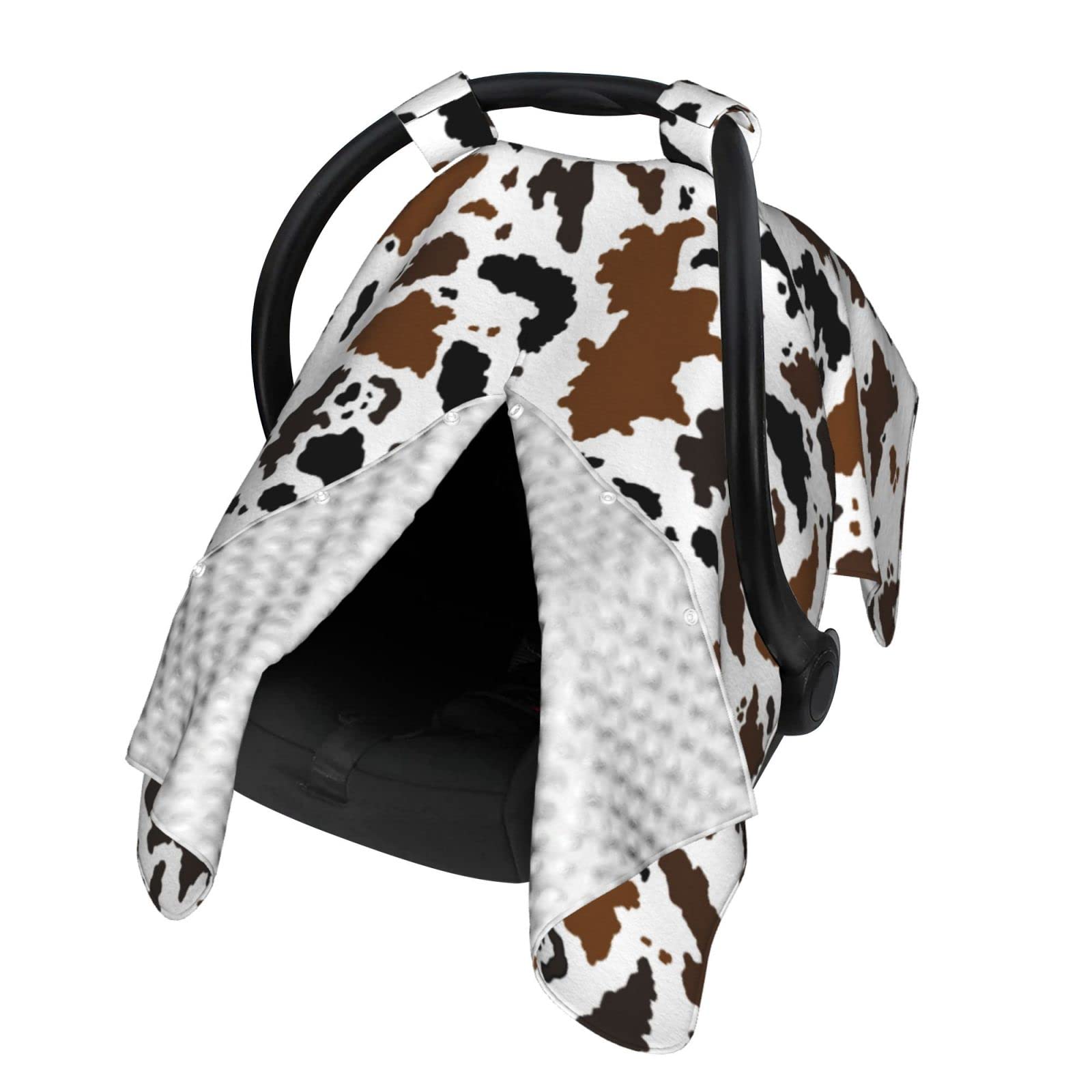 adnvswu brown-black cow skin car seat canopy offers privacy and sun protection on the go.