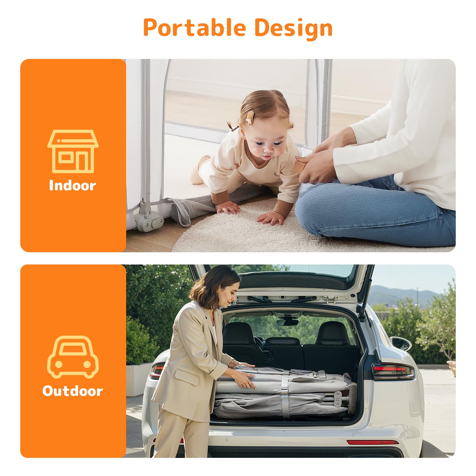 ADOTOCAM Playpen indoor-outdoor versatility enables safe outdoor exploration.
