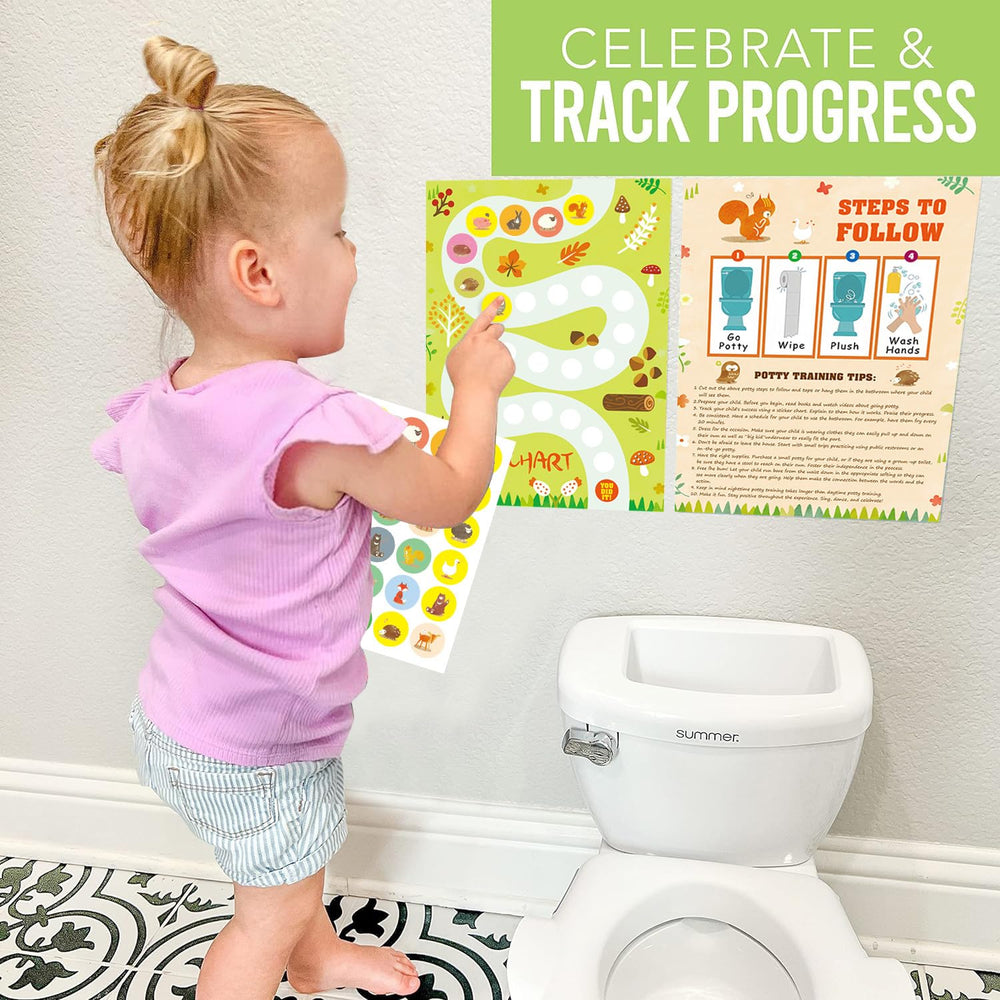 Adullpony potty chart theme-3 features playful visuals to help establish a potty routine.