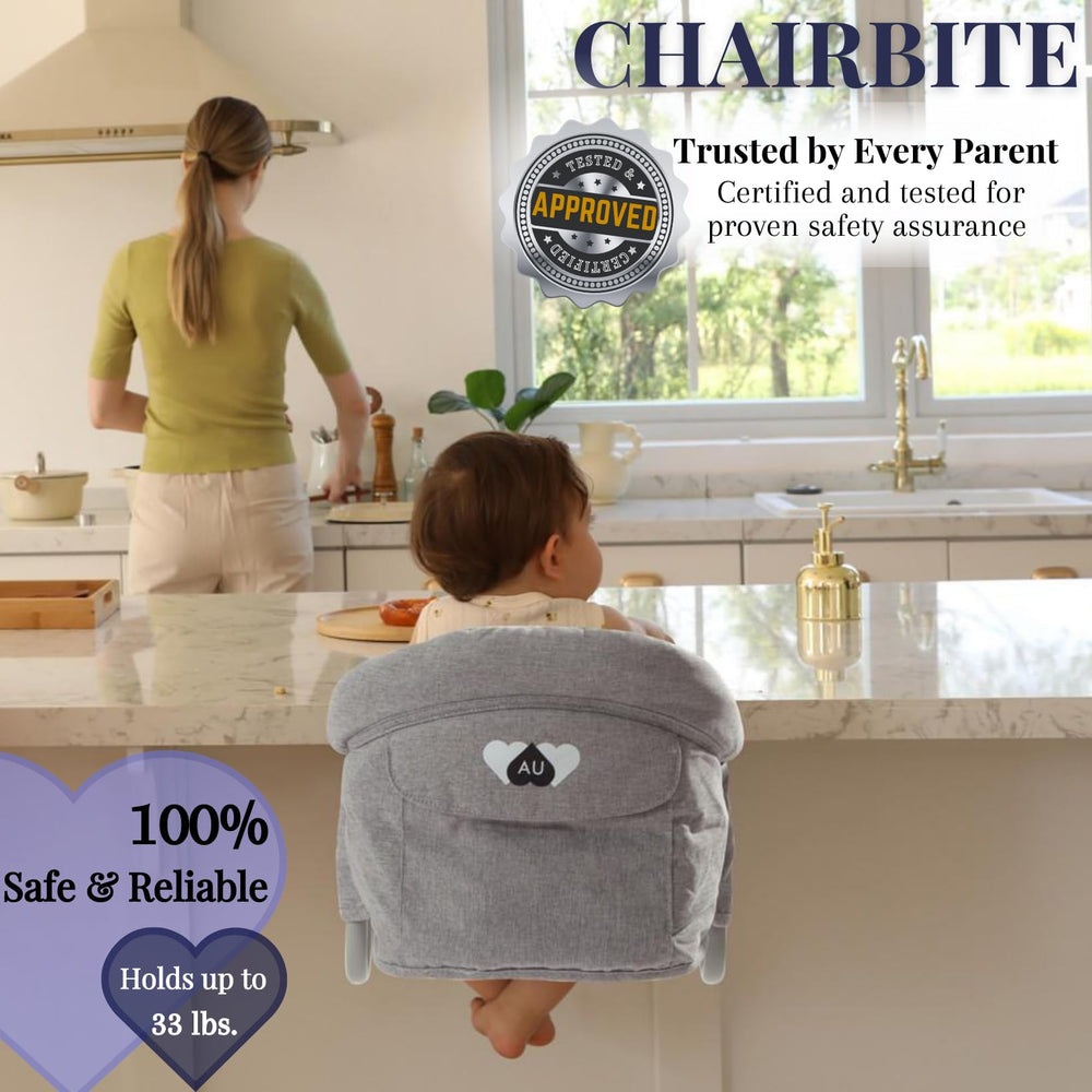 Adulttu clip-on high chair folded flat for travel and easy storage