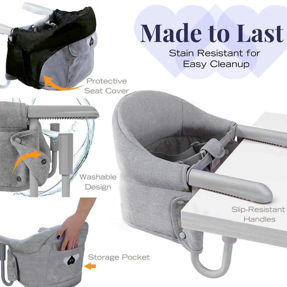 Adulttu clip-on high chair machine washable cover for quick cleanup