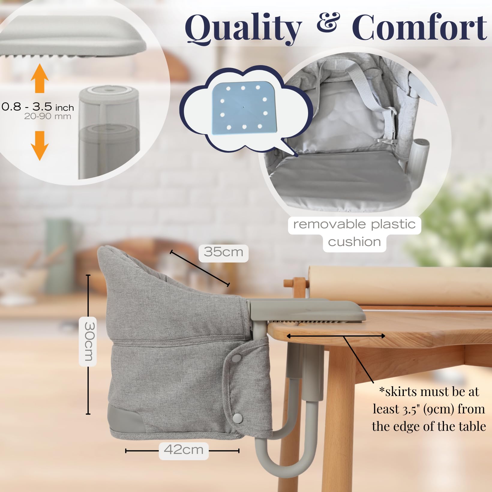 Adulttu fast-lock system clip-on chair for sturdy attachment