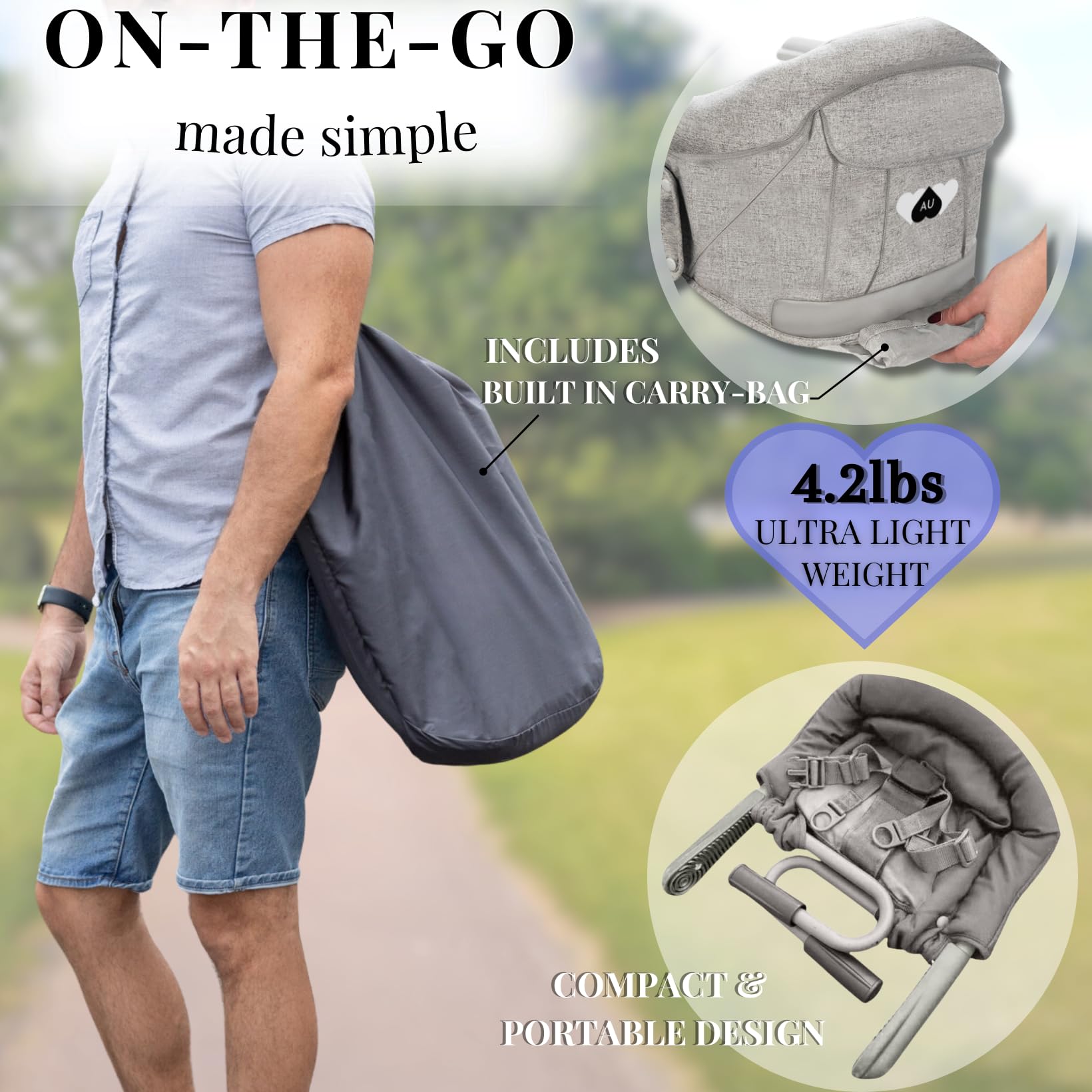 Adulttu portable high chair compact travel design for dining out