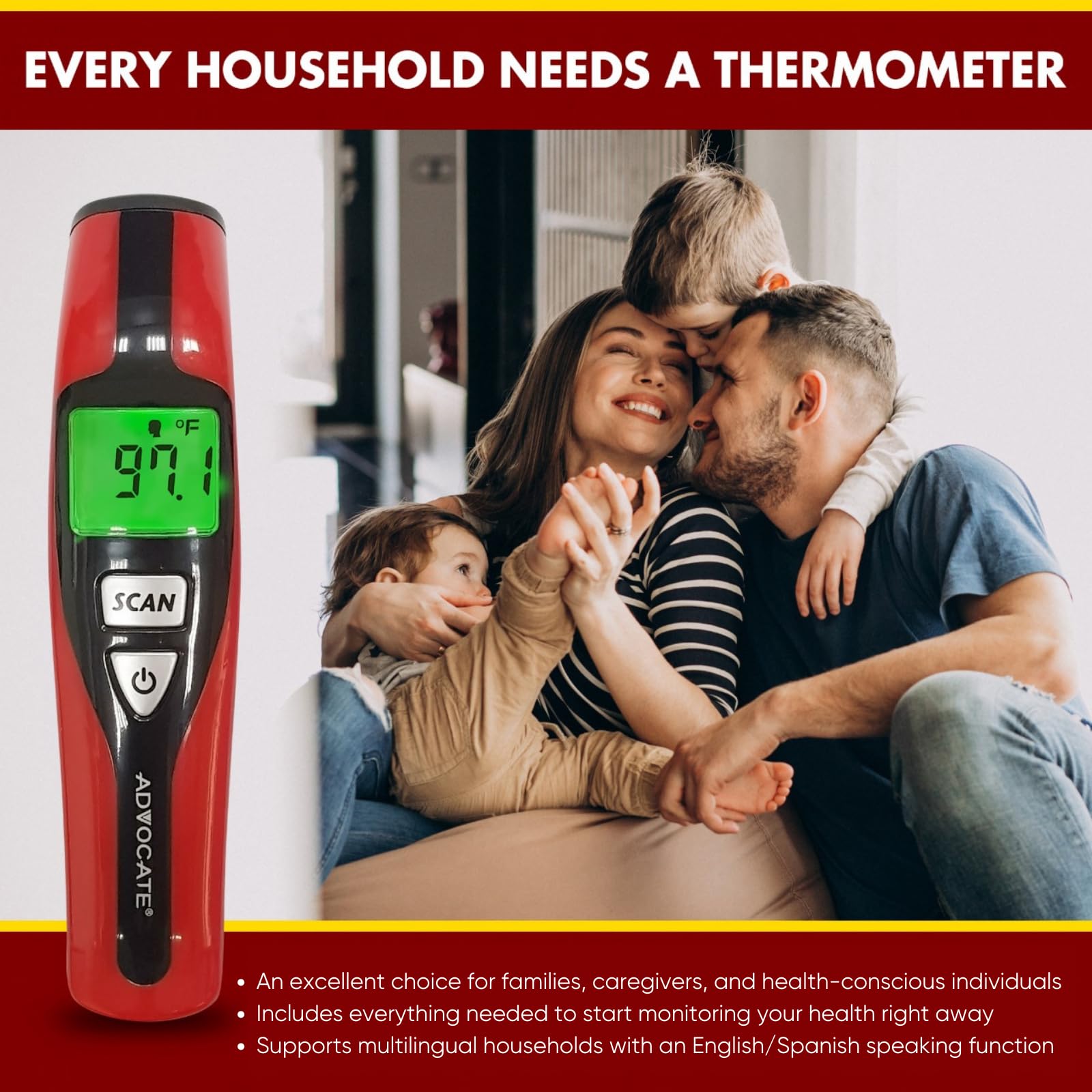 Advocate thermometer suitable as a baby thermometer for infants