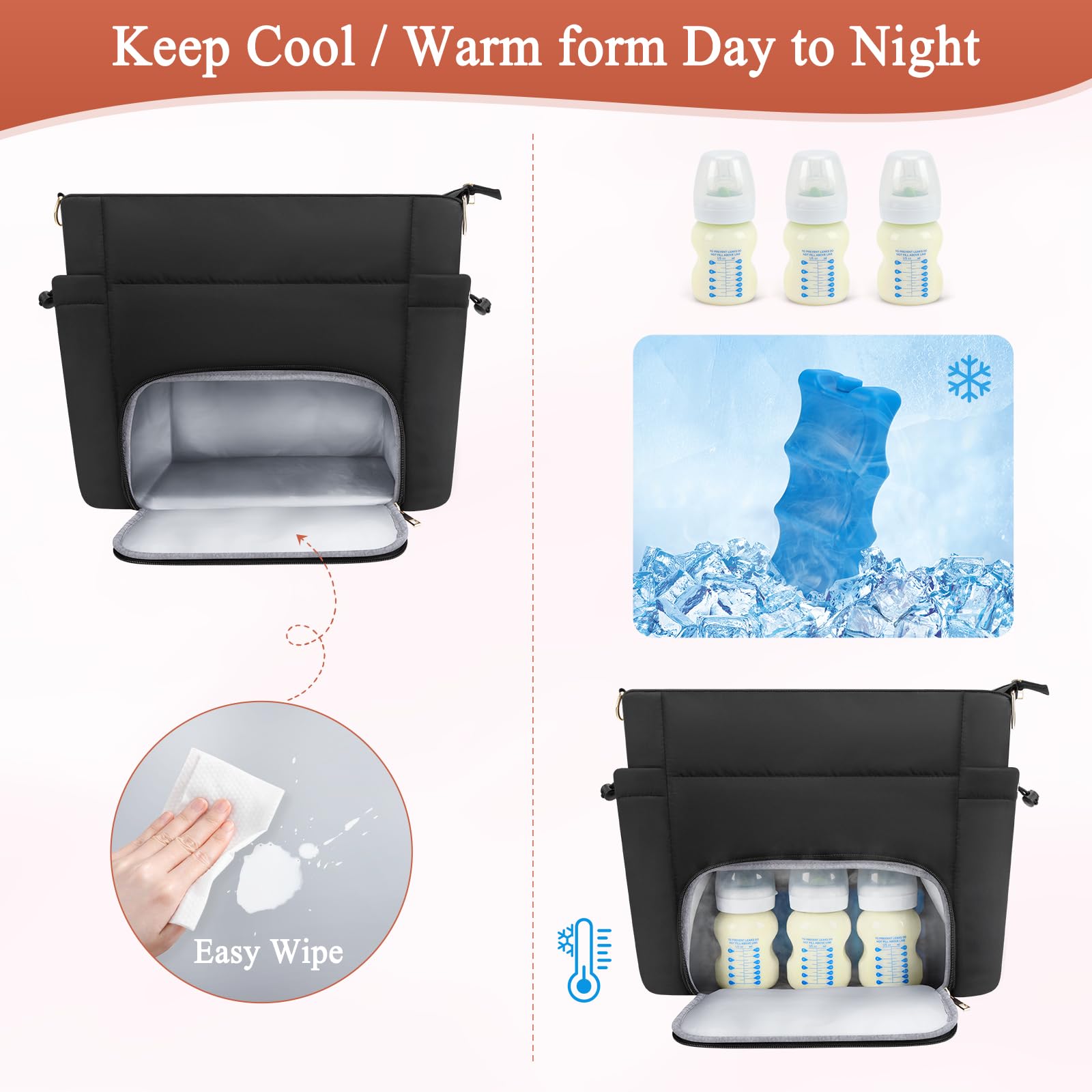 Adworte 15-inch laptop sleeve with diaper tote keeps work and baby gear organized.
