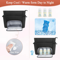 Adworte 15-inch laptop sleeve with diaper tote keeps work and baby gear organized.