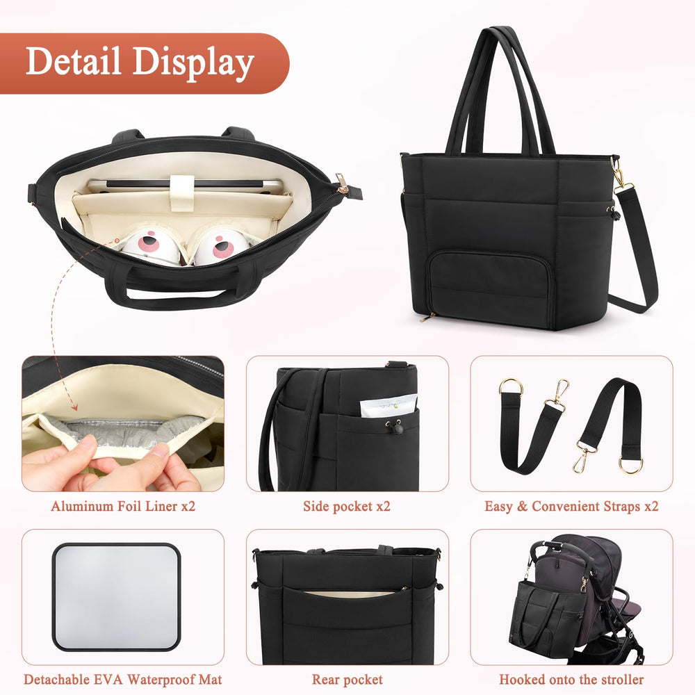 Adworte detachable padded shoulder strap enables comfortable crossbody carry.