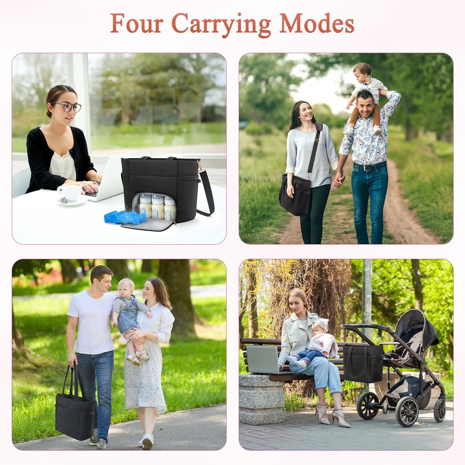 Adworte stroller straps attachment lets you secure the bag on a stroller.