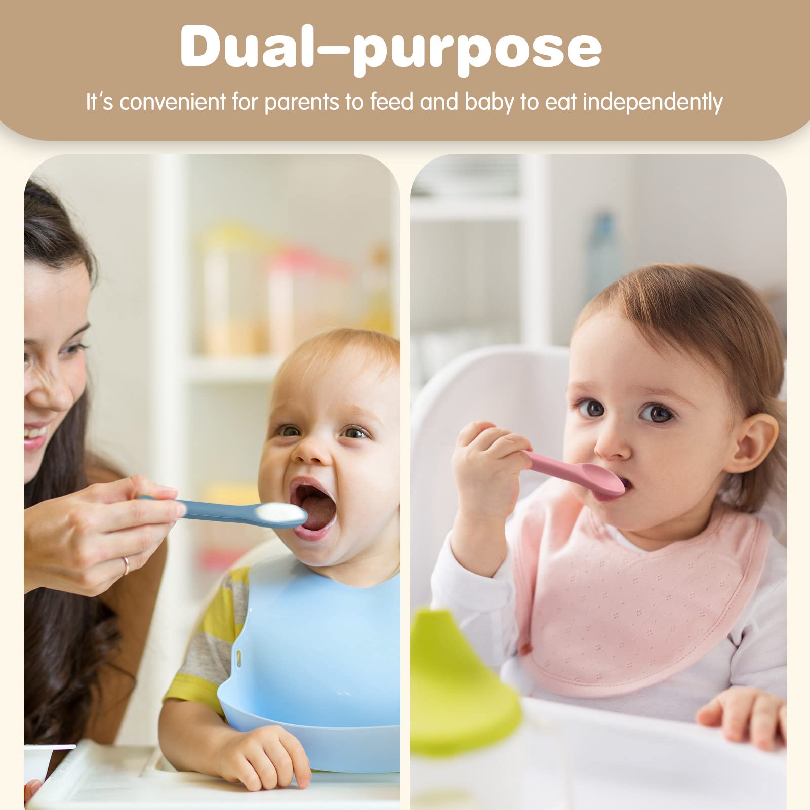 Aedida spoon can double as teether toy for soothing gums.