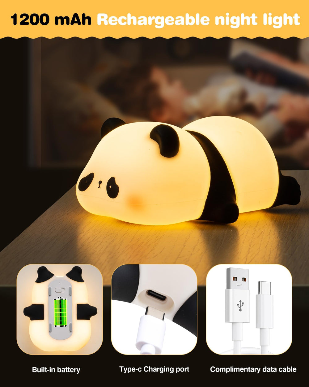 AEDNX Recolte panda night light 30-minute timer aids gentle bedtimes.