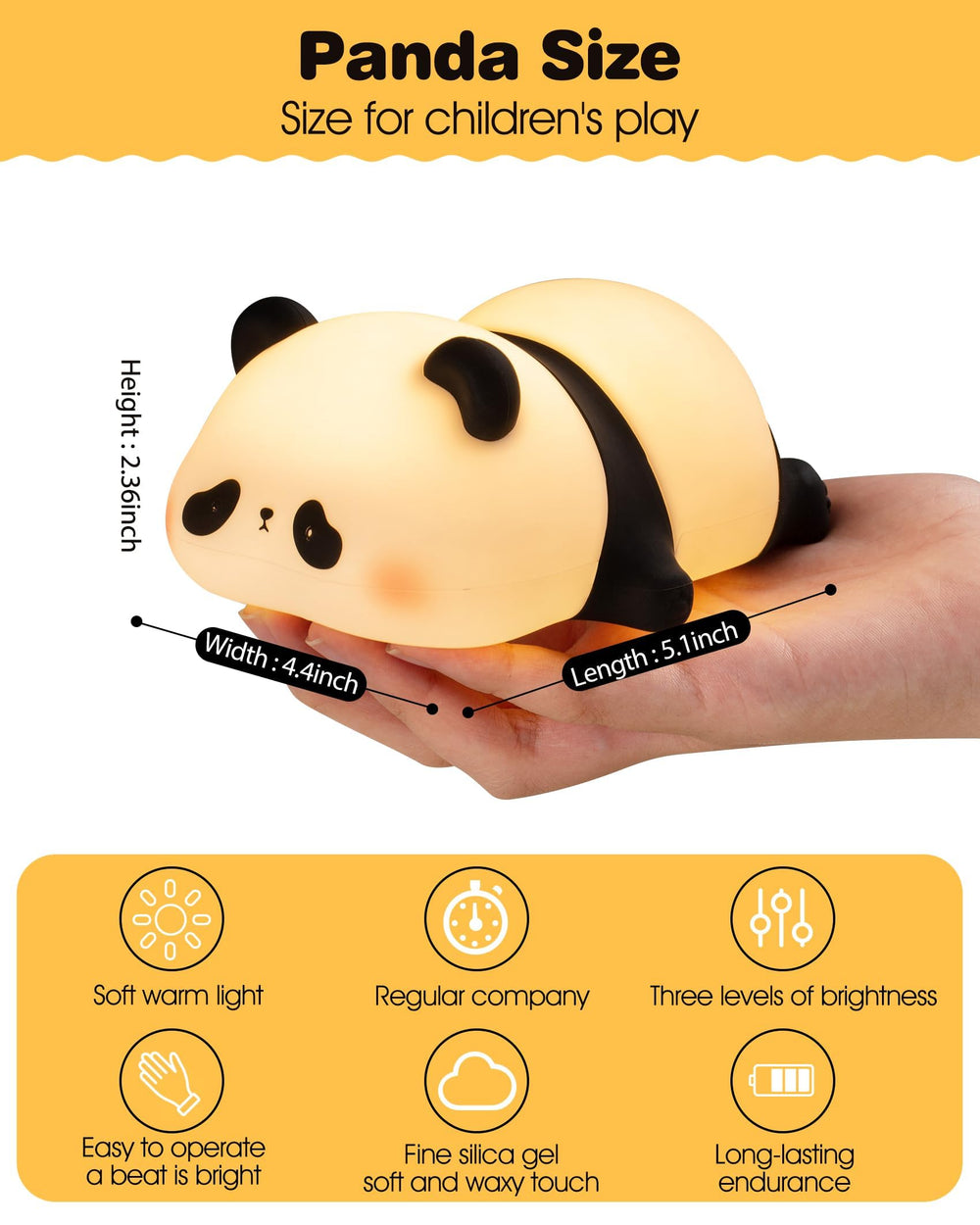 AEDNX Recolte panda night light gift-ready packaging ideal for baby showers.