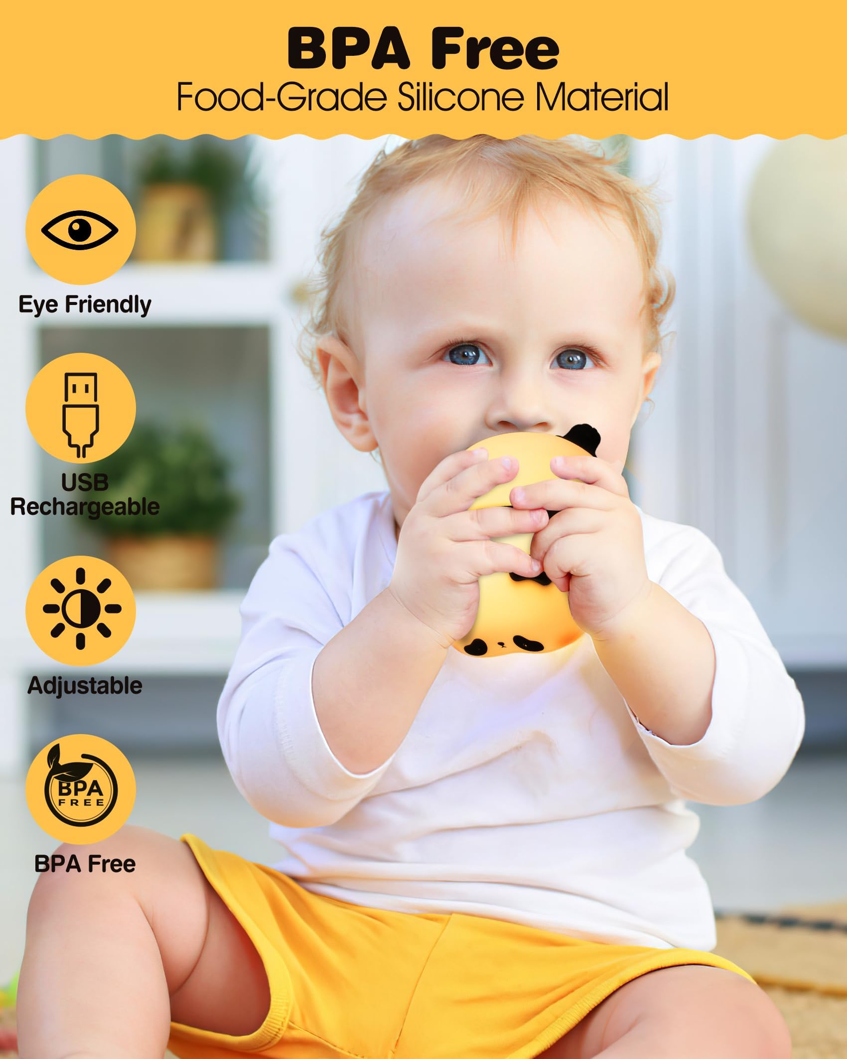 AEDNX Recolte panda night light perfect for baby rooms and toddler rooms.