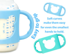 Aelop ergonomic curved design promotes secure hold during feeding sessions.