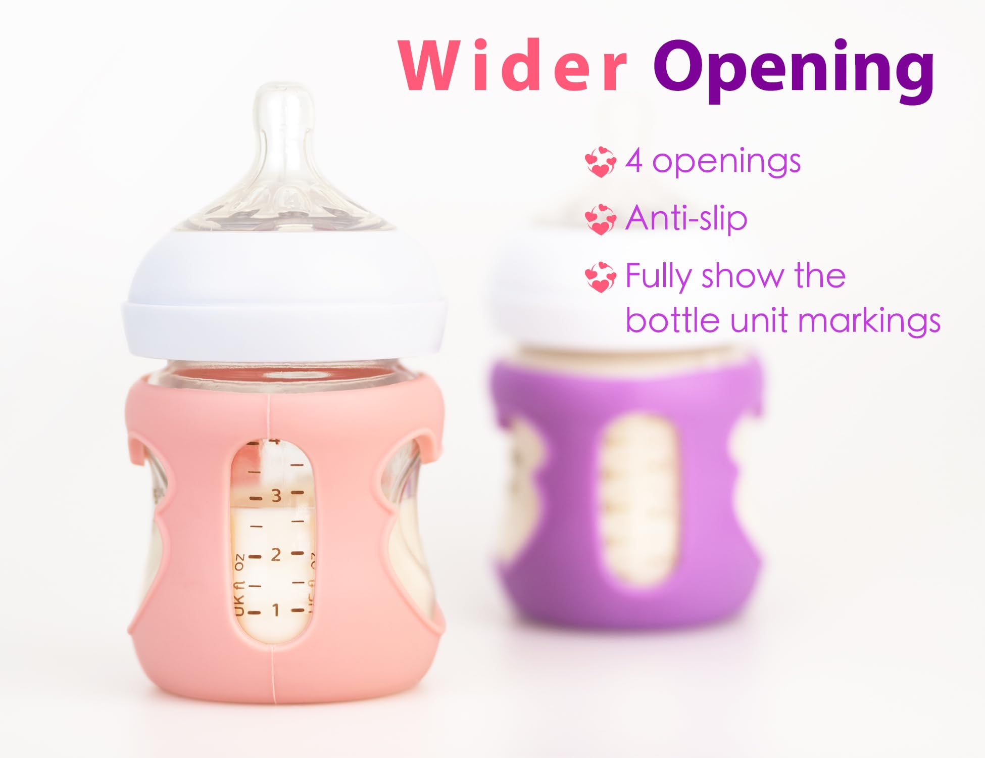 Aelop bottle sleeve closeup shows snug fit on Philips Avent 8oz bottle.