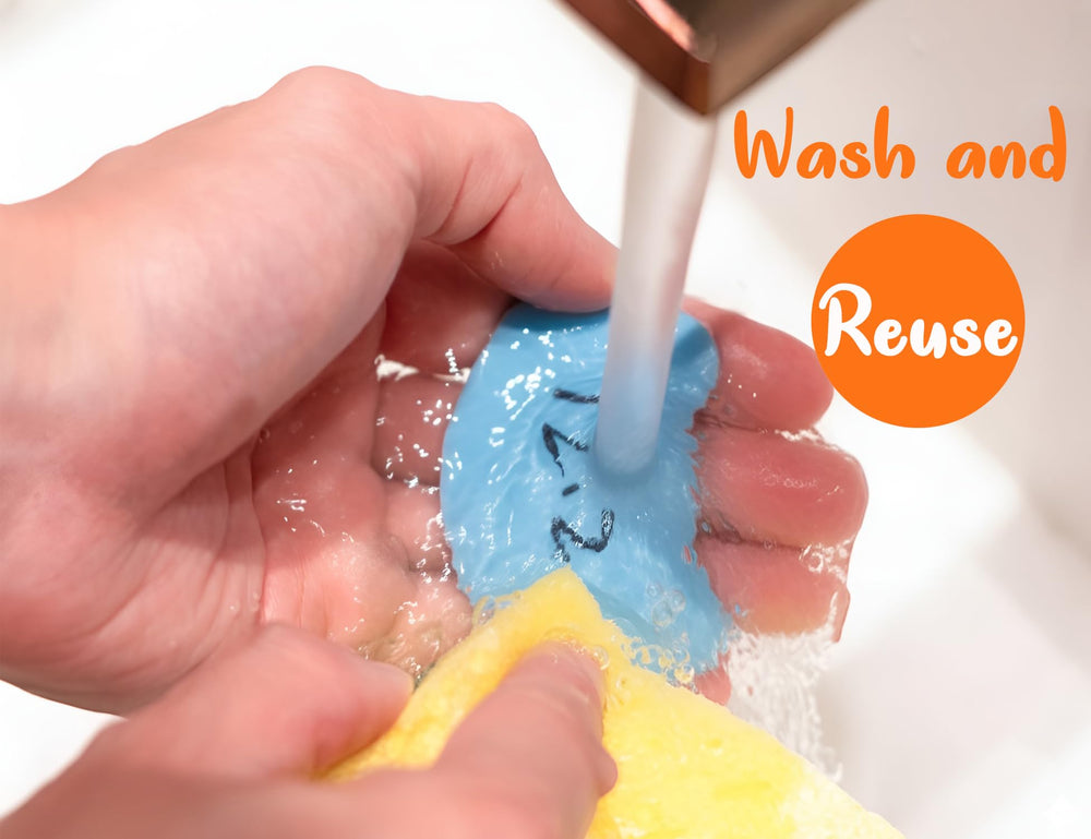 BPA-free Aelop labels are waterproof and safe in dishwasher, microwave, and freezer.