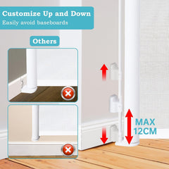 Aertyole gate stands 33 inches tall to fit stairs and doorways