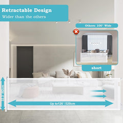 Aertyole retractable mesh gate with no bottom rail reduces tripping