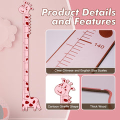 Aescwyn Adorable Giraffe height chart giraffe-illustration highlights a playful focal point for kids' room decor