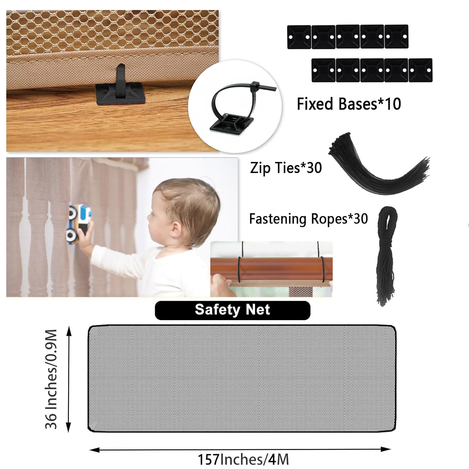 Aetherix balcony safety net two nets joined offers longer coverage for wide spaces.