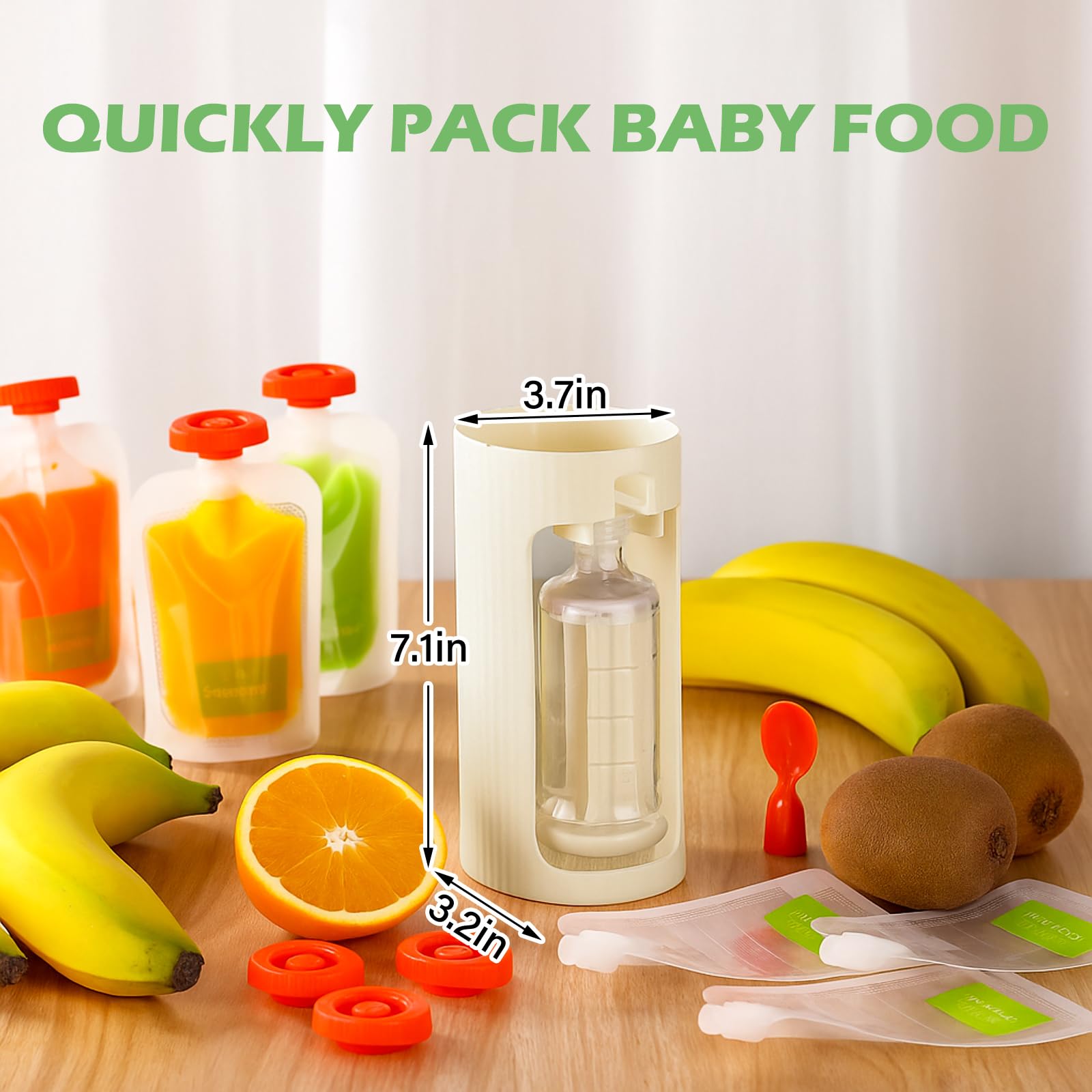 Afarnook Squeeze Station bottle keeps puree fresh during on the go meals.