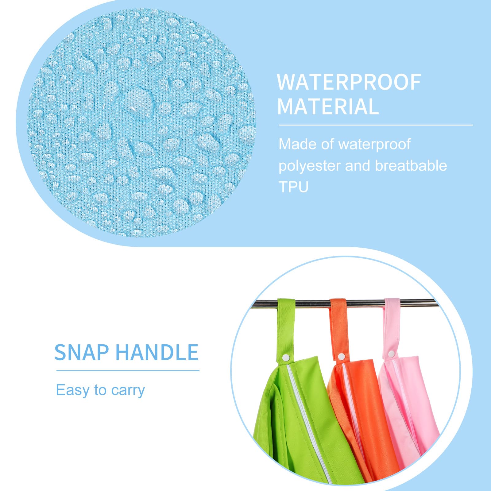 Afcabakila wet bag orange with snap handle makes stroller attachment convenient