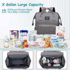 AFDLLDQM diaper bag backpack with 19 pockets keeps essentials organized.