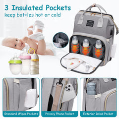 AFDLLDQM diaper bag backpack supports multi-modal carry for travel and errands.