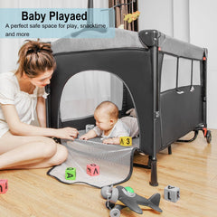 Afgbf baby crib with four height options for customized positioning.
